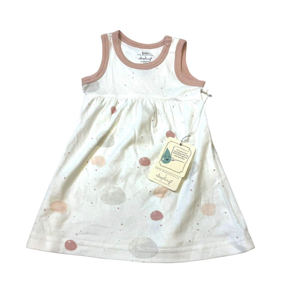 Kate Waterhouse Sapling Girls Blushing Orbit Dress Organic Cotton Size 3-6M NWT